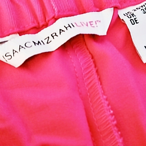 Isaac Mizrahi 26wp Pink Crop Style Pull On Elastic Waistband Slim Leg Pants Nwot - Picture 3 of 4
